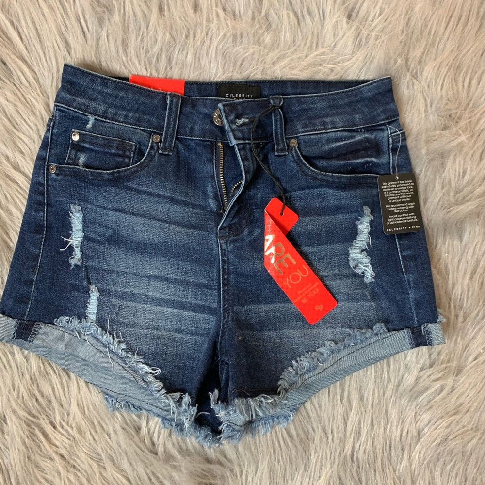 Dark Blue Denim Shorts